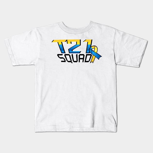 T21 Squad Down Syndrome Awareness Kids T-Shirt by chrizy1688